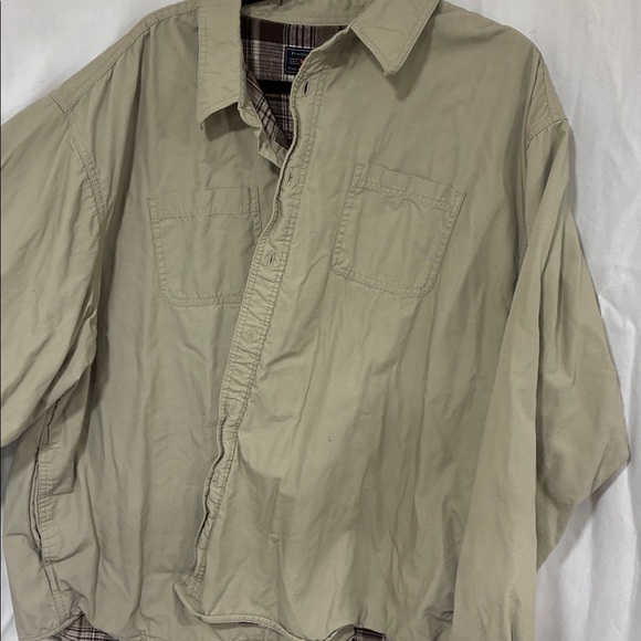 Wrangler DAD 100% Cotton Vintage Khaki Shirt Jacket with Plaid Lining 3X Shirt - Picture 8 of 11